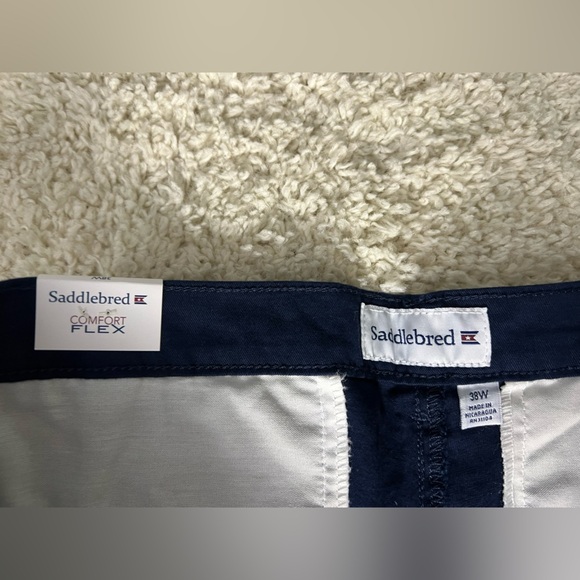 Men's Size 38 Saddlebred Flat Front Navy Blue Shorts NWT - Picture 5 of 6